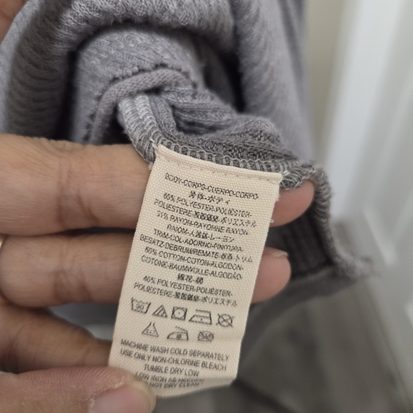 Free People We The Free Rayon Blend Oversized Tunic Top Waffle Knit Purple Gray - Picture 6 of 10